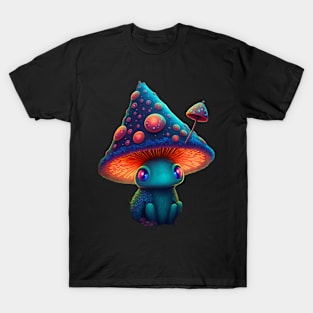 magical toadstool mushroom character sleepy face T-Shirt